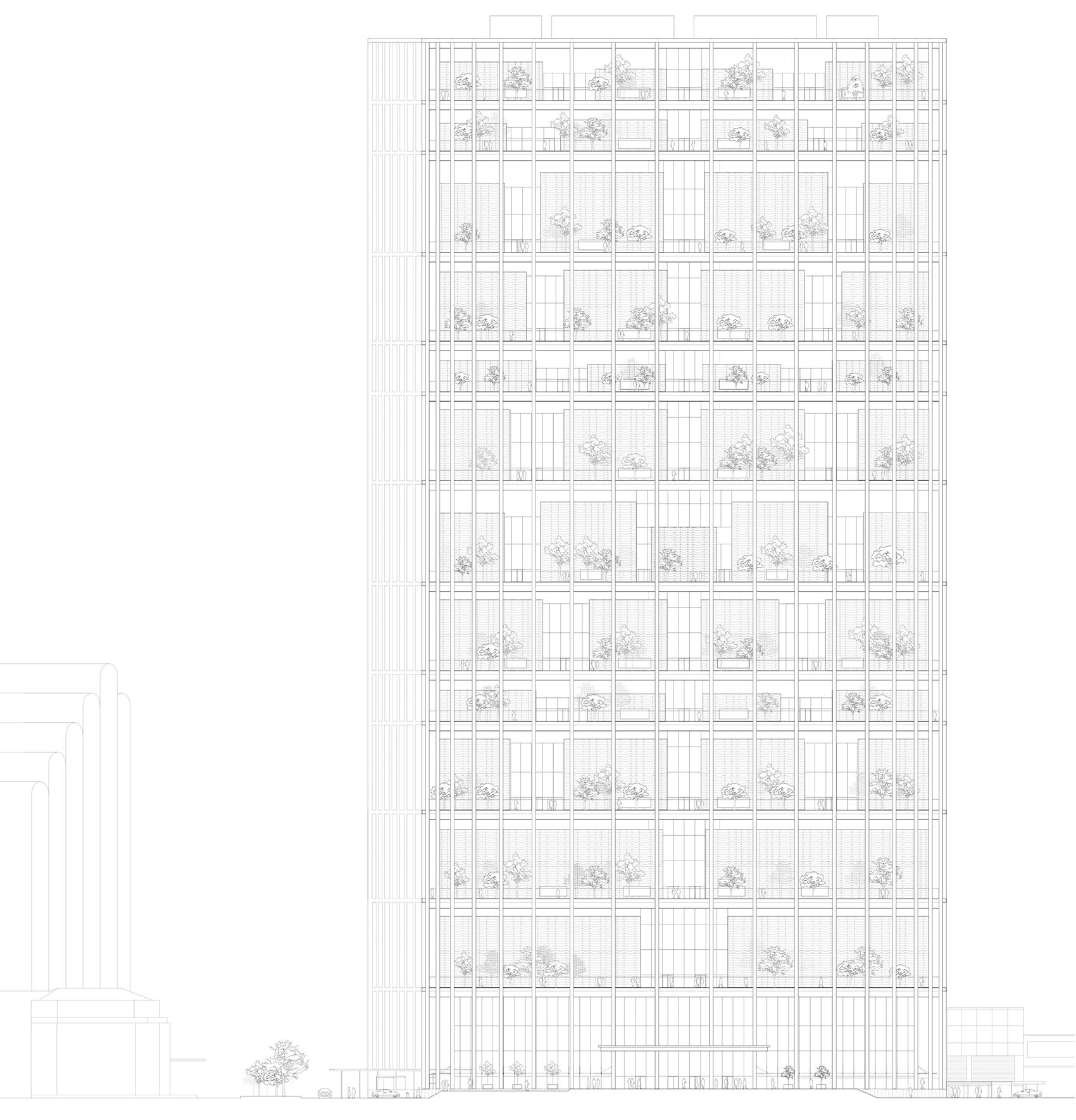 它的设计语言来自于其所在城市中的典型